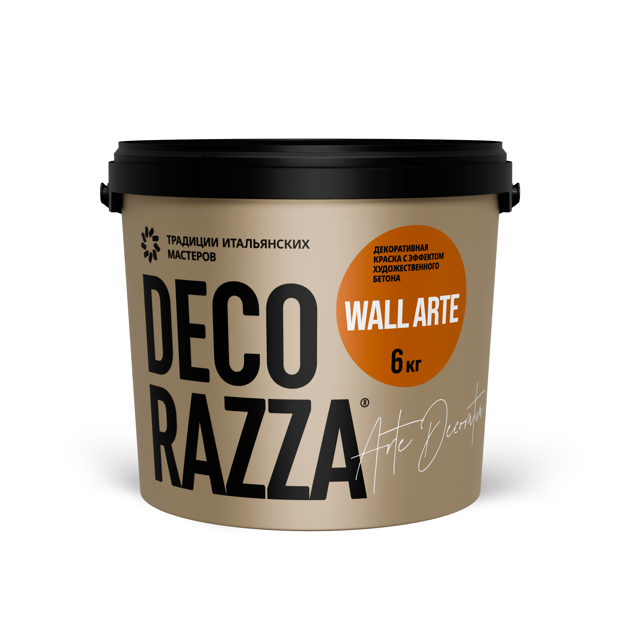 Декоративное покрытие с эффектом бетона WALL ARTE Decorazza 6 кг, защитно-декоративная, колеруемая для стен и потолков