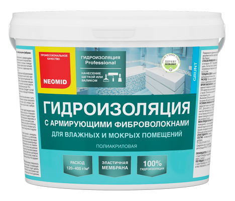 Гидроизоляция с армированными фиброволокнами NEOMID (3 кг)