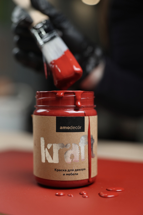 Меловая краска для мебели АМОdecor, Фестивальный красный, 0,75 кг, AMO — купить для внутренних и наружных работ