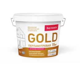 Байрамикс Мраморная штукатурка GOLD Mineral 15 кг GR 061, для наружных работ, защитно-декоративная, износостойкая