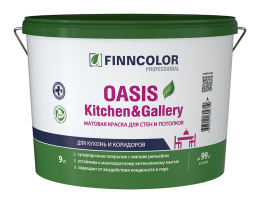 Интерьерная краска для стен и потолков OASIS KITCHEN & GALLERY Белый 9л Finncolor: для стен и потолков и для внутренних работ