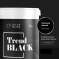 Краска износостойкая ЧЕРНАЯ полуматовая TREND ColorFactor, цвет Черный, фасовка 12 кг: для наружных работ, по штукатурке