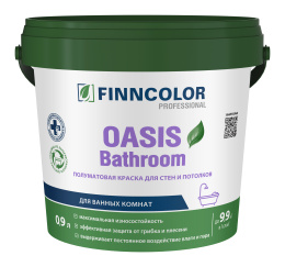 Краска для влажных помещений OASIS BATHROOM — лакокрасочное покрытие Finncolor, Белый, 2,7л, для минеральных оснований